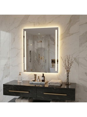 Aypars Atölye LED Işıklı Banyo Aynası – Modern Dikdörtgen Duvar Aynası