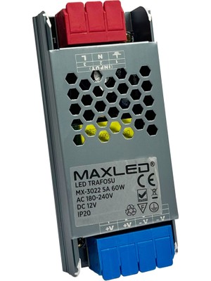 Maxled MX-3022 - 12V 5A | Slim Kasa LED Trafosu