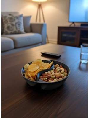 Lowell Home Gri Çerezlik 4’lü Set Şık ve Minimal Masa Üstü Kullanım