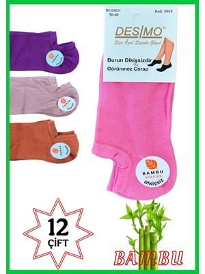 Desimo Kadın Bambu Patik Dikişsiz Pastel Asorti Çorap 36-40