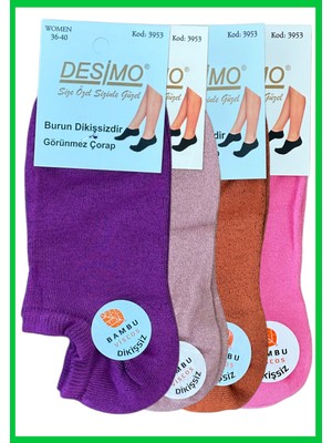 Desimo Kadın Bambu Patik Dikişsiz Pastel Asorti Çorap 36-40