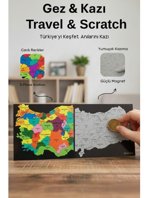 Gez Kazı Magnet Türkiye Haritası - Kazınabilir Harita - Gezkazı - Türkiye Haritası - Magnet - Harita
