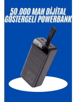 Store Mania Powerbank 50.000 Mah Dijital Göstergeli Taşınabilir 4 Portlu Hızlı Powerbank (STORE-MANIA-5938)