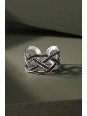 Kelt Düğümü Model Ayarlanabilir Gümüş Yüzük 20