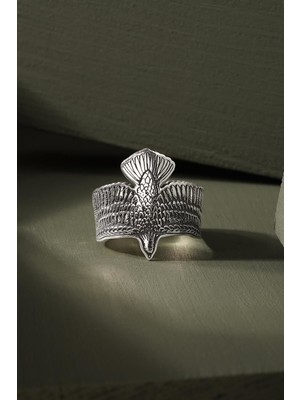 Kartal Model Ayarlanabilir Gümüş Yüzük 22