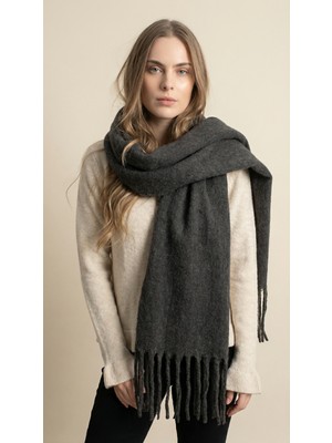 Ithal Puffy Oversize Kadın Atkı Şal - Gri
