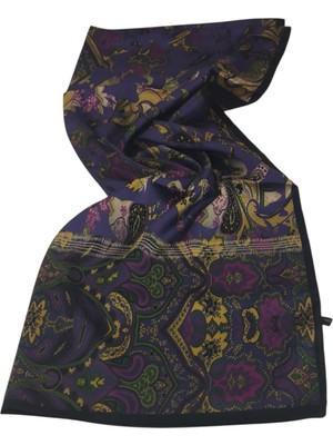 Hermes Vual Ipek Şal Etnik  Desen Mor