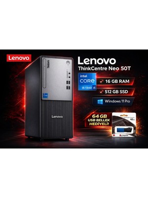 Lenovo Thinkcentre Neo 50T 12UB000BTR15 I5-13400 16 GB Ddr4 Ram 1tb SSD Windows 11 Pro Masaüstü Bilgisayar+Kıngston USB Bellek