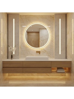 Aypars Atölye LED Işıklı Kare Ayna – Modern Dekoratif Duvar Aynası