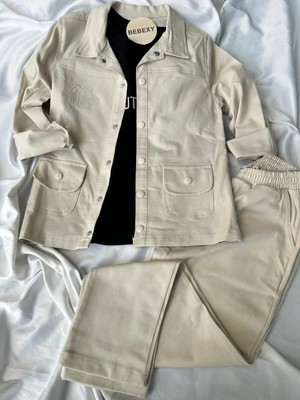 bebexy Think Bej Kot Alt Üst  Takım 3'lü Set