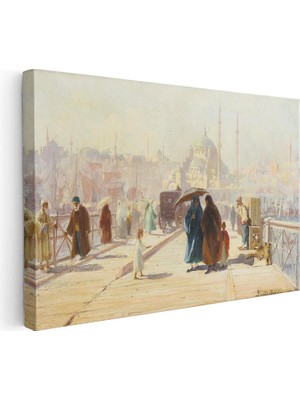 Tablofest Yatay Kanvas Tablo Istanbul Köprü Üzeri Aile Yaşam Sahnesi Ev Ofis Duvar Dekoru