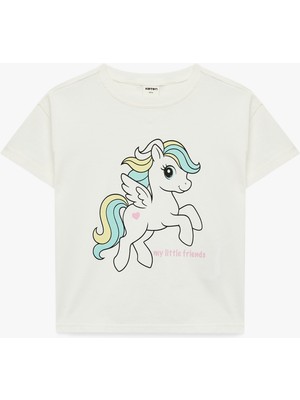 Koton Kısa Kollu Bisiklet Yaka Pamuklu Unicorn Baskılı Tişört
