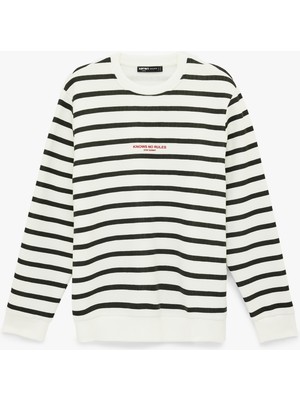 Koton Uzun Kollu Şardonlu Bisiklet Yaka Baskılı Sweatshirt