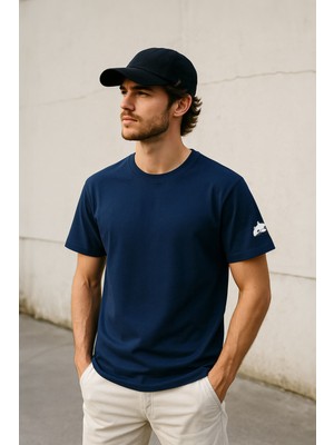 Markapia Man Erkek Bisiklet Yaka Basic Düz Kısa T-Shirt