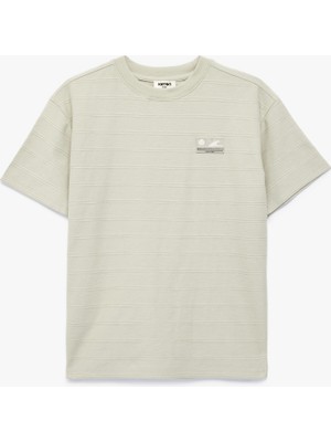 Koton Pamuklu Baskılı Bisiklet Yaka Kısa Kollu Çizgili Tişört