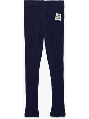 Koton Beli Lastikli Ribanalı Pamuklu Tayt