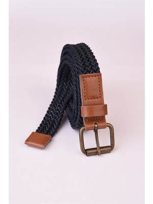 Antioch Lacivert Ince Örme Erkek Kemer