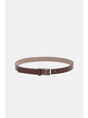 Antioch Kahve Timsah Derisi Görünüm Kadın Kemer