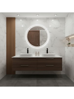 Aypars Atölye LED Işıklı Kare Ayna – Modern Dekoratif Duvar Aynası