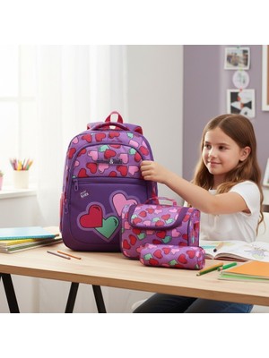 Kidessa 1308 Anatomik Sırtlı Yapılı Unisex Ilkokul Çantası - NKT01308-MÜRDÜM-TEK Ebat