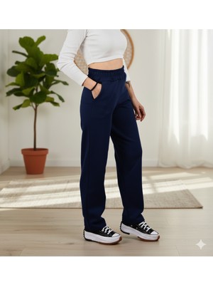 Bky Kadın Lacivert Yüksek Bel Basic Eşofman Altı