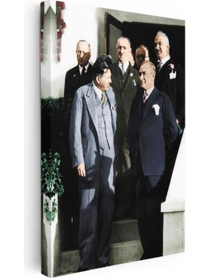 Tablofest Dikey Kanvas Tablo Atatürk Merdiven Iniş Atatürk Tablosu Ev Ofis Duvar Dekoru