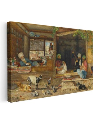 Tablofest Yatay Kanvas Tablo Köy Kahvehanesi Sohbet Osmanlı Tablosu Ev Ofis Duvar Dekoru