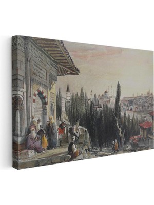 Tablofest Yatay Kanvas Tablo Istanbul Silueti Seyir Terası Osmanlı Tablosu Ev Ofis Duvar Dekoru