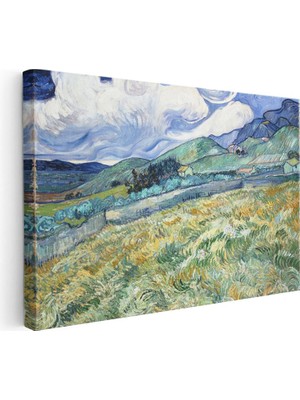Tablofest Yatay Kanvas Tablo Vincent Van Gogh Tepe ve Alan Manzarası Ressam Tablosu Duvar Dekoru