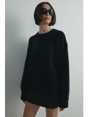 Suud Collection Siyah Bella Oversize Kazak