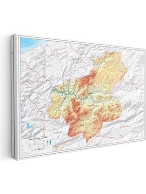 Tablofest Yatay Kanvas Tablo Karabük Doğal Oluşum Harita Tablosu Ev Ofis Duvar Dekoru
