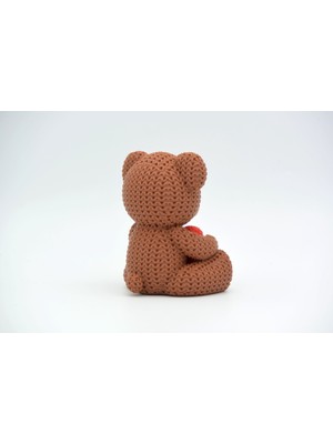 Antilop Sevgililer Gününe Özel Kalpli Ayıcık Biblo | 3D Baskı Dekoratif Hediye | Sevgiliye Romantik Masa Üstü Obje