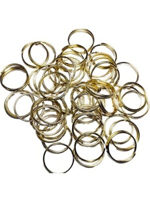 Orhan Çanta 50 Adet Gold Metal Makrome Anahtarlık Halkası 2,5cm