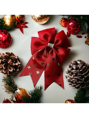 MELOKİDS Kırmızı Yaldızlı Kurdele Toka