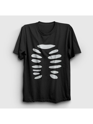 Presmono Unisex Siyah Cadılar Bayramı Halloween Çift Sevgili Iskelet T-Shirt