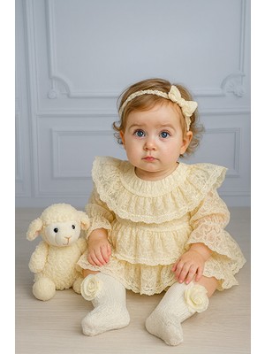 ministok Dantel Yakalı Vintage Bebek Elbisesi