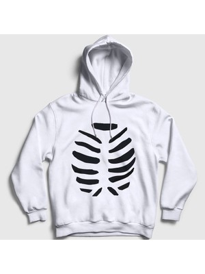 Presmono Unisex Beyaz Cadılar Bayramı Halloween Çift Sevgili Iskelet Kapüşonlu Sweatshirt