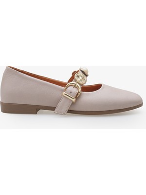 Livia Kadın Hakiki Deri Babet - Silver