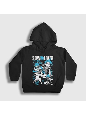 Presmono Unisex Çocuk Siyah Black Star Soul Eater Kapüşonlu Sweatshirt