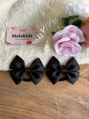 MELOKİDS Kurdele Fiyonk Renkli Lastikli Saç Tokası 2 Adet