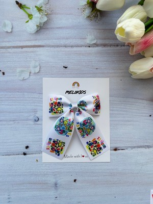 MELOKİDS 23 Nisan Yazılı Kurdele Saç Tokası -Klipsli