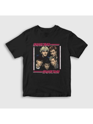 Presmono Unisex Çocuk Siyah Band Duran Duran T-Shirt