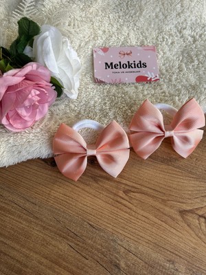 MELOKİDS Kurdele Fiyonk Renkli Lastikli Saç Tokası 2 Adet