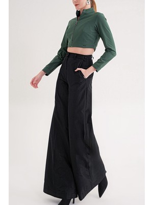 Societa Yeşil Fermuarlı kısa bluz 19838