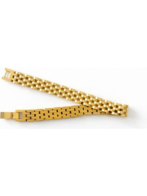 Tupek Store Erkek Gold Renk Ayarlanabilir Çelik Zincir Bileklik