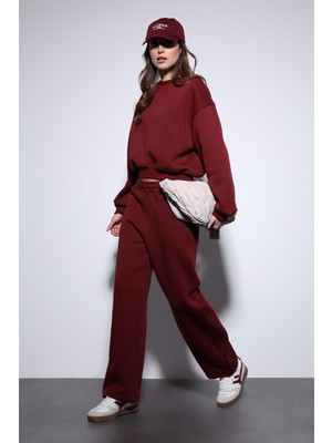 Antioch Bordo Basic Ayarlanabilir Paça Kadın Eşofman Altı