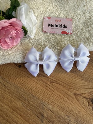 MELOKİDS Kurdele Fiyonk Renkli Lastikli Saç Tokası 2 Adet