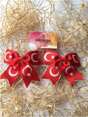 MELOKİDS 2 Adet Türk Bayrağı Klipsli Bayrak Toka