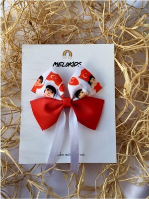 MELOKİDS 23 Nisan Kırmızı Çocuklar Klipsli Toka