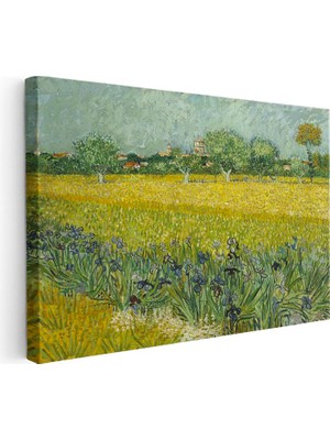Tablofest Yatay Kanvas Tablo Van Gogh Buğday Tarlası Köy Ressam Tablosu Ev Ofis Duvar Dekoru
